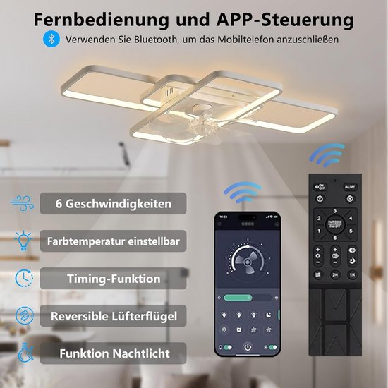 75cm Lamp Met Ventilator Slaapkamer Plafondventilator Met Verlichting En Afstandsbediening Stil Omkeerbaar LED Dimbaar 6 Versnellingen Timing Mute Plafondventilator Met Lichtgeheugenfunctie-White