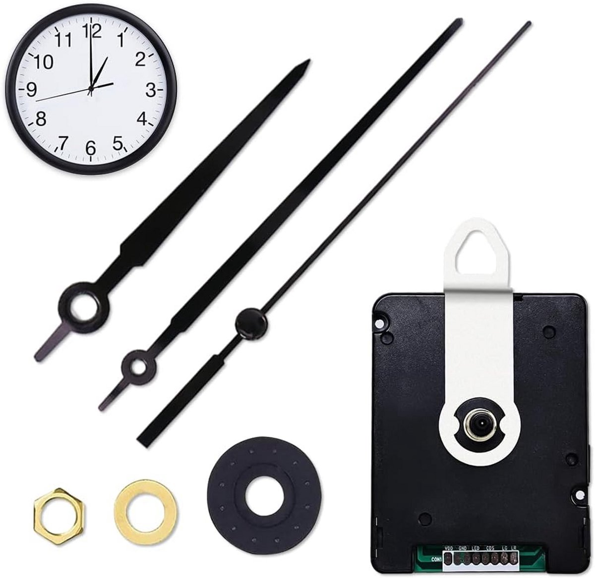 Draadloos DCF Uurwerk Vervangingsset met Stille Wijzers voor Wandklok