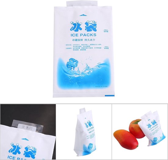 4 Blocs De Glace Réutilisables Mikinona – PE, 16,7x3,7 Cm, étanches, Pour Glacière Et Transport Frais
