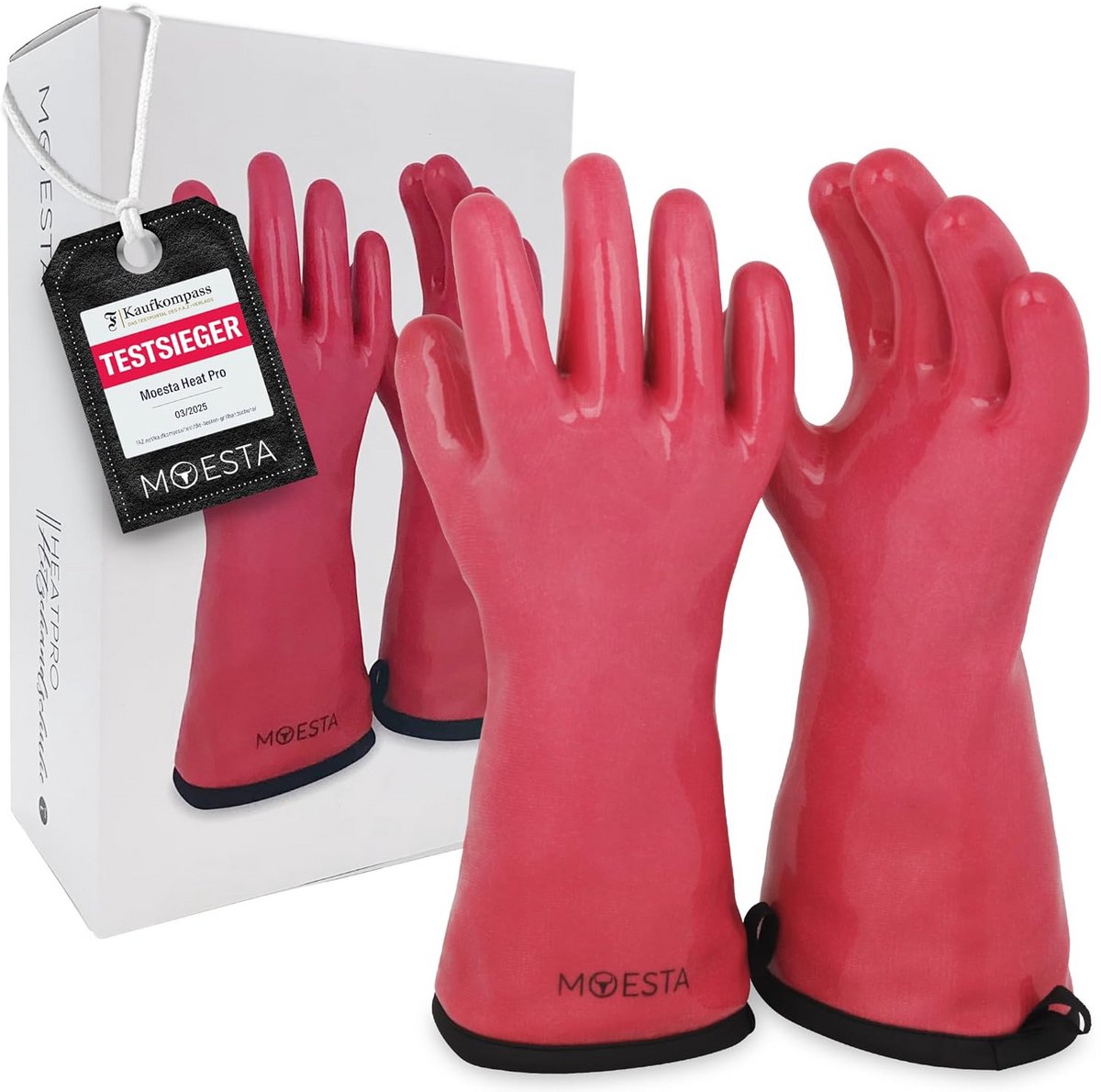Hittebestendige BBQ Handschoenen Siliconen - Oven & Grill Wanthandschoen Wasbaar tot 250°C - Maat L - Roze
