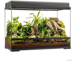 Exo Terra Pro Terrarium Zwart | Advanced Natural Terrarium 90×45×60 cm met 3-traps ventilatie