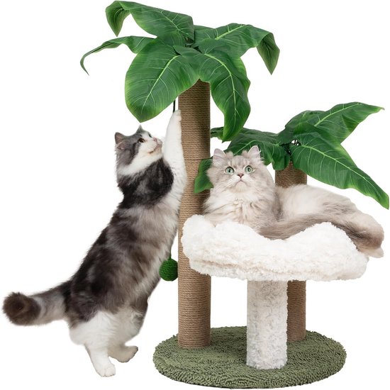 Krabton: Kattenboom stevige kattenboom 120 cm lichtgrijs - grote