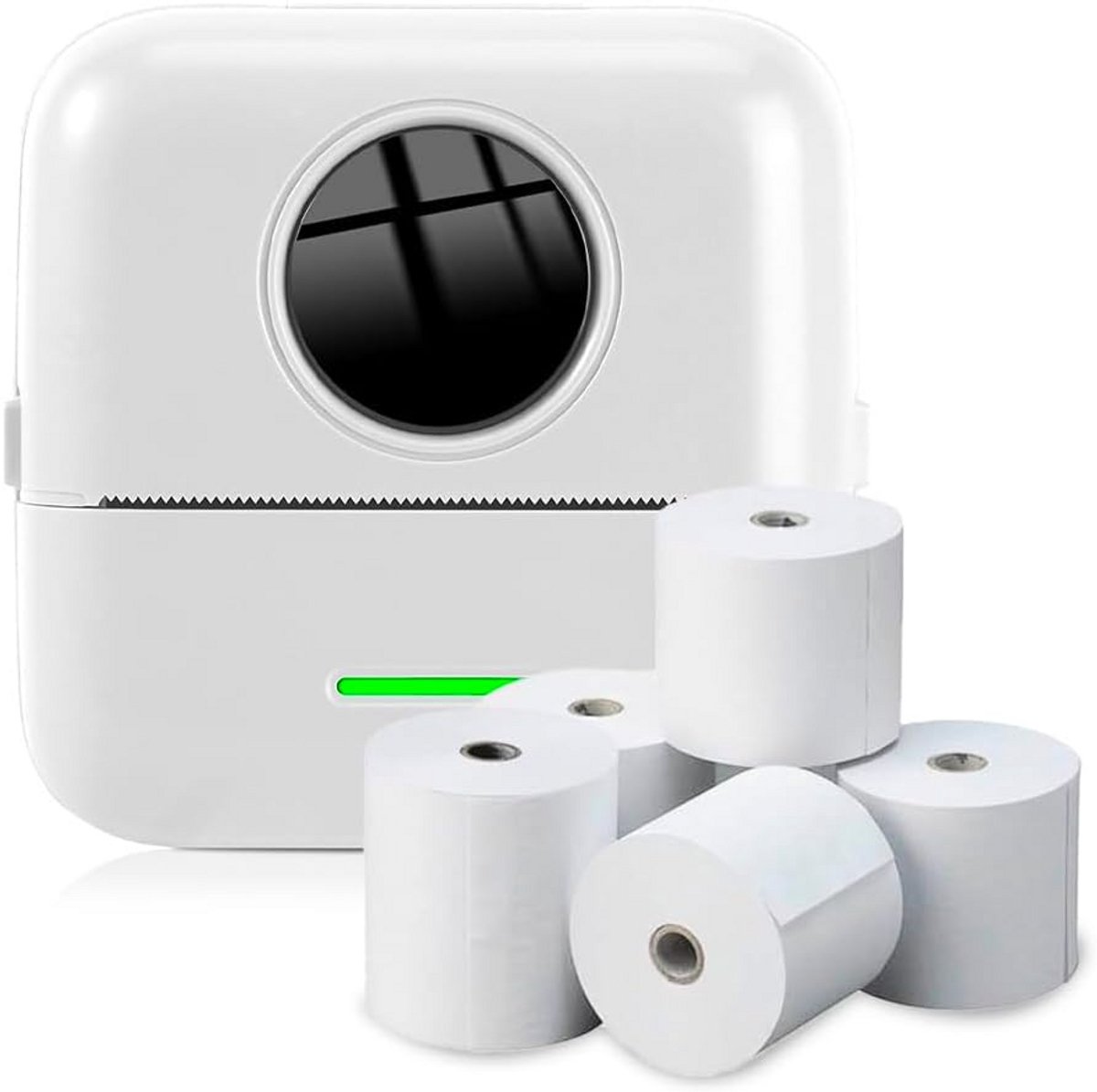 Draagbare Mini Fotoprinter - Draadloos Mobiel Printen met 5 Rollen Thermisch Papier
