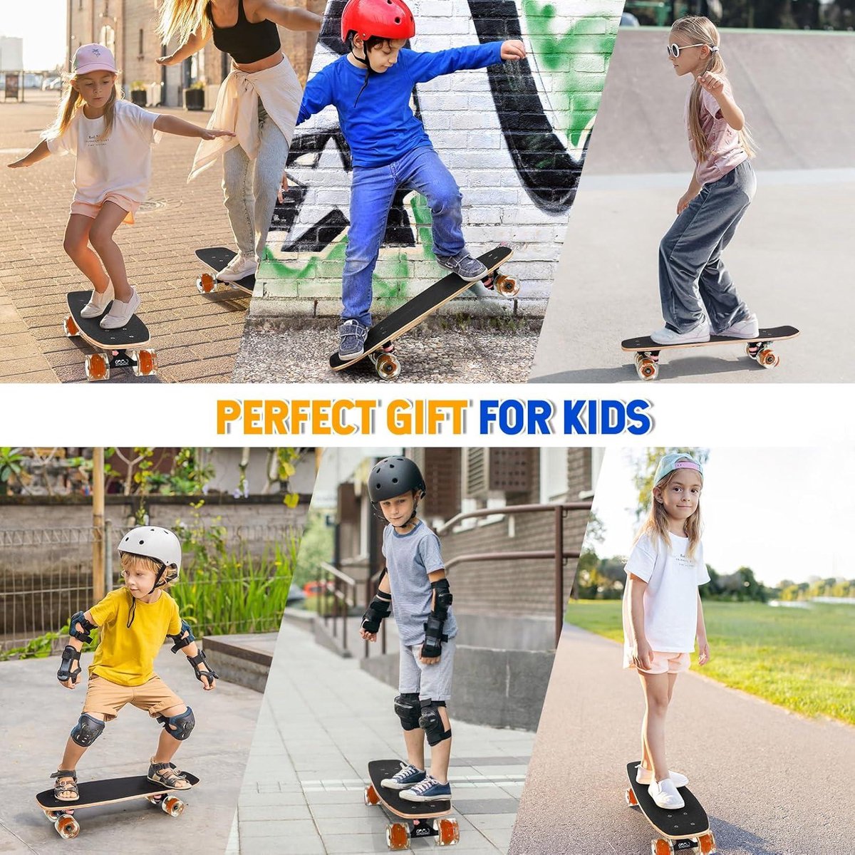 Cosensi Skateboard met kleurrijke knipperende wielen voor beginners Volwassenen Standaard 9-laags skateboard Canadees esdoorn. Any