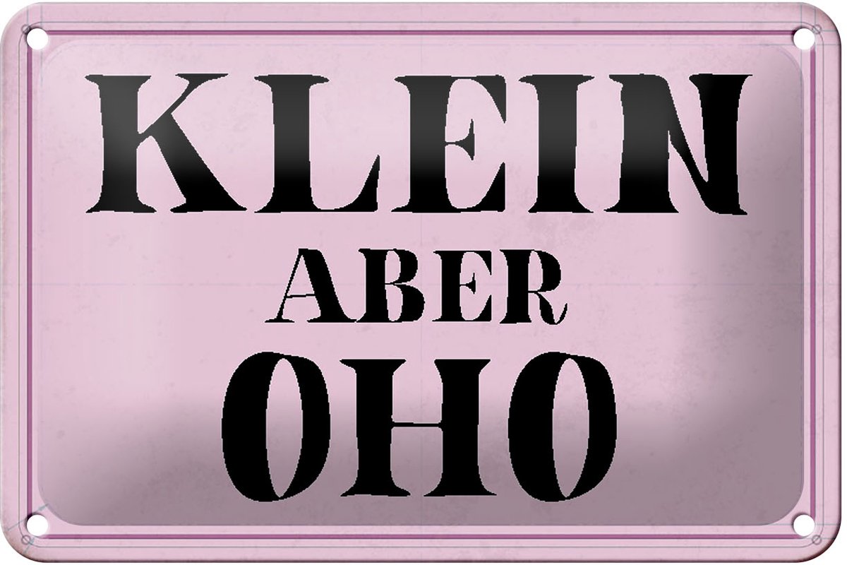 Blechschild Spruch 18x12cm klein aber Oho Schild