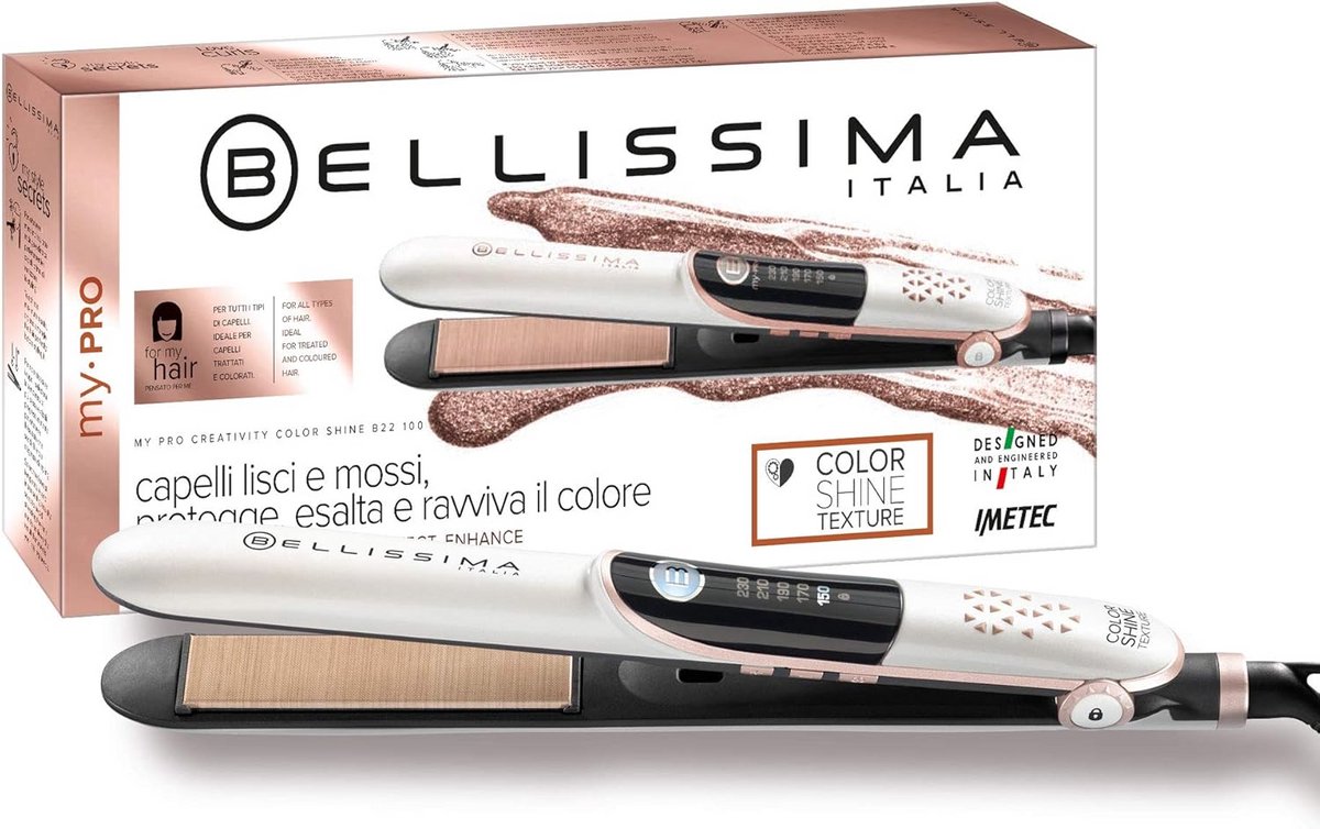 Haarstyler met Keramische Platen voor Gekleurd Haar en Glans, Temperatuur Instelbaar