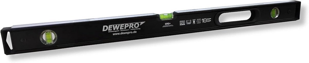Professionele aluminium waterpas met 3 libellen - 80 cm lengte