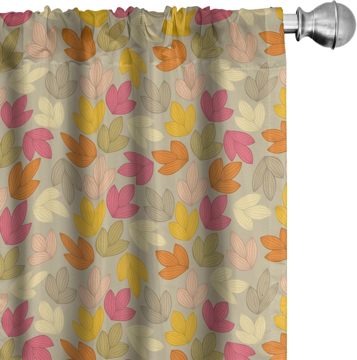 ABAKUHAUS Gordijnen 2-delige set 75x245 cm – microvezel, veelkleurig, gedeeltelijk verduisterend Oranje