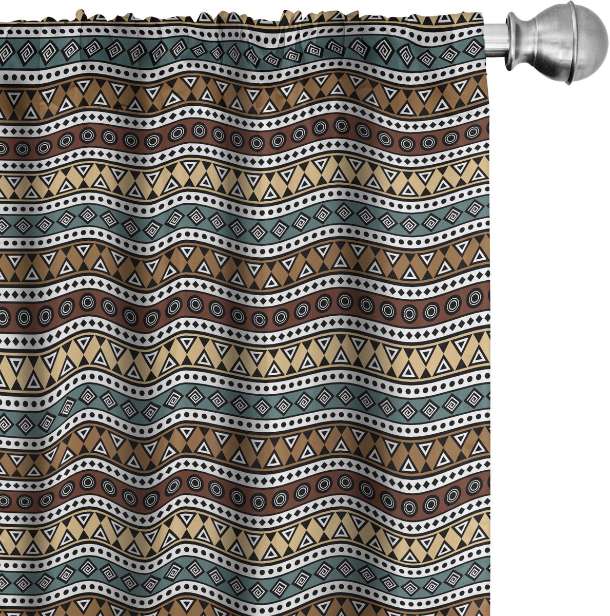 ABAKUHAUS Boho Gordijnen – 2x75x225 cm – Microfiber, Meerkleurig Mehrfarbig