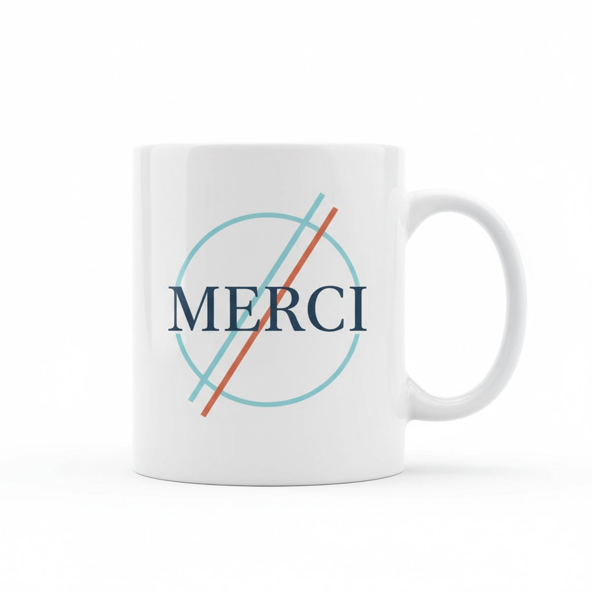 Merci Mok - 330ml Keramische Koffiekop met Elegante Minimalistische Design