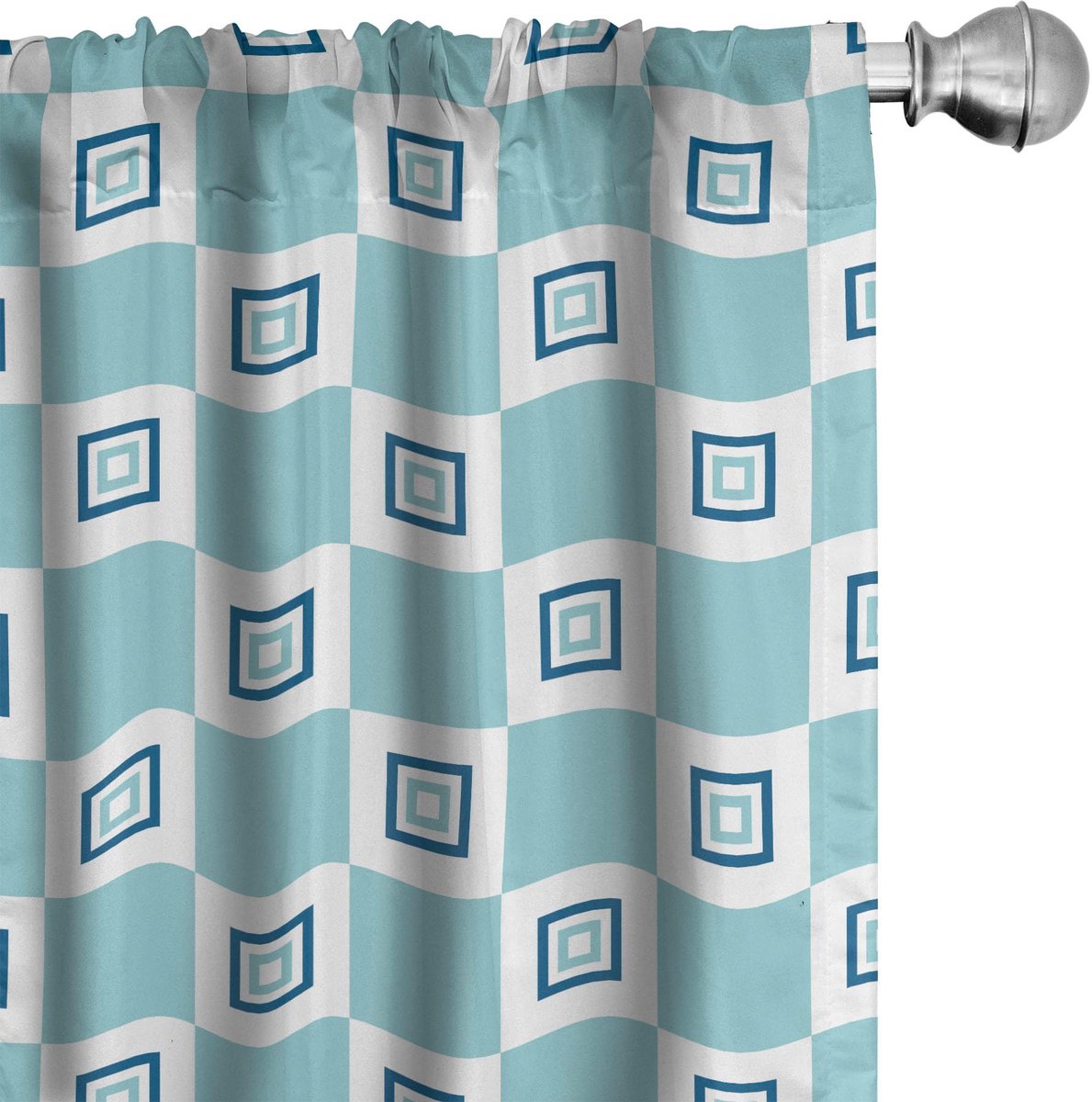 ABAKUHAUS Voorhangen – 2x75x175 cm – Microfaser – zeeschaal/donkerblauw Seafoam Dark Sky Blau