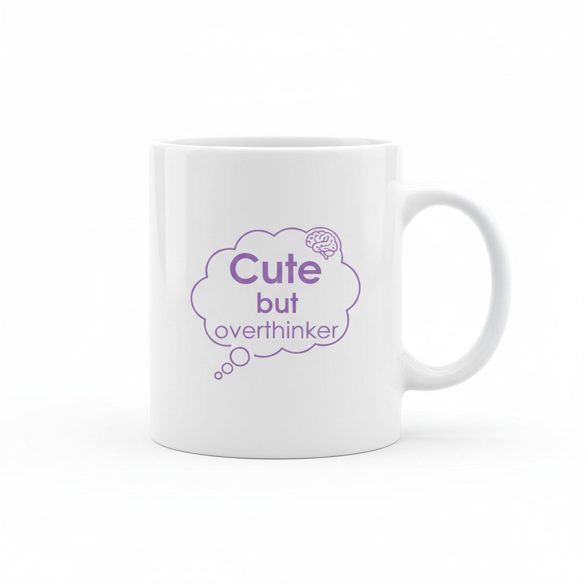 Cute but Overthinker Tekst Mok 330 ml – Grappige en Herkenbare Koffie- en Theemok Cadeau