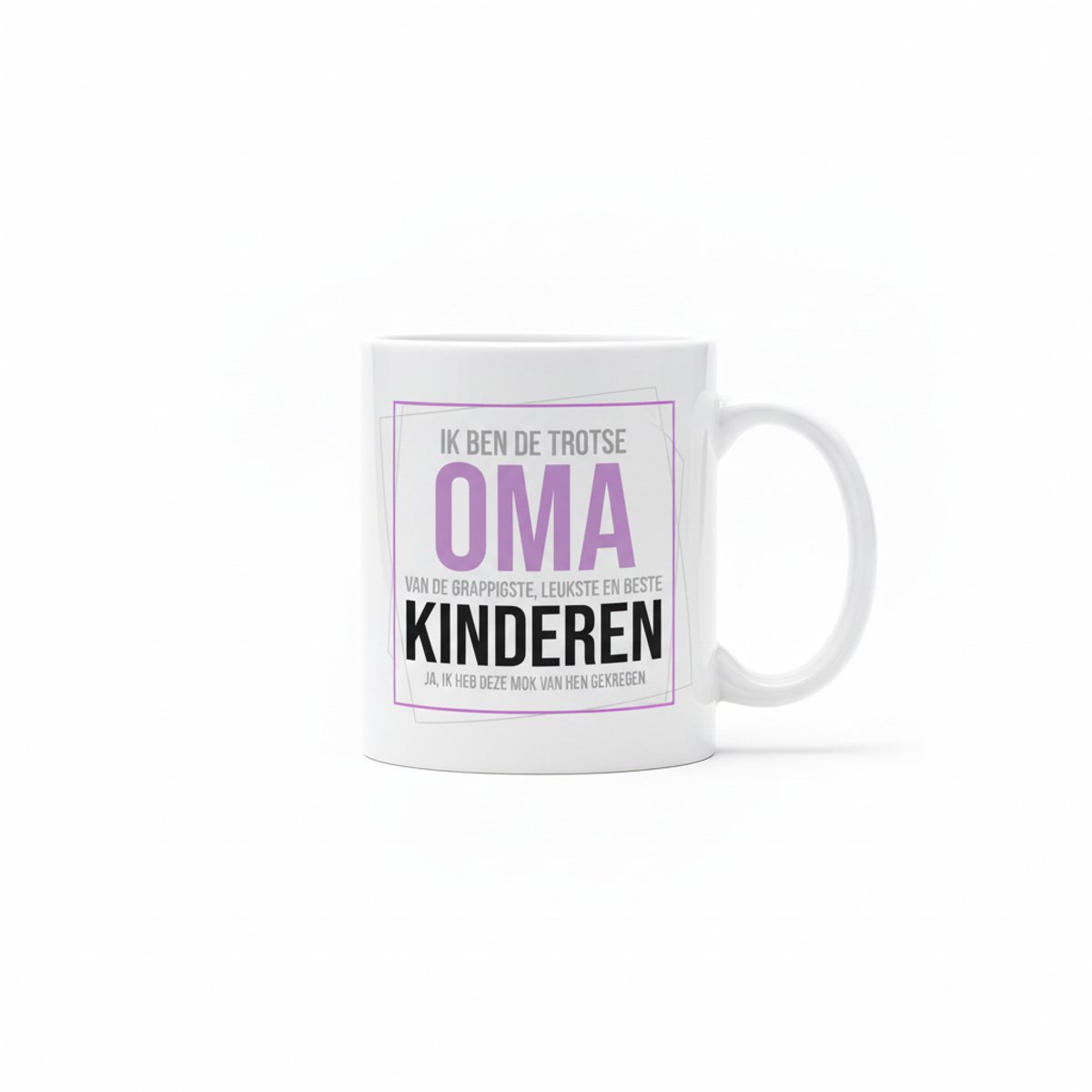 Trotse Oma Tekst Koffiemok 330 ml – Liefdevol Cadeau voor Grootmoeders
