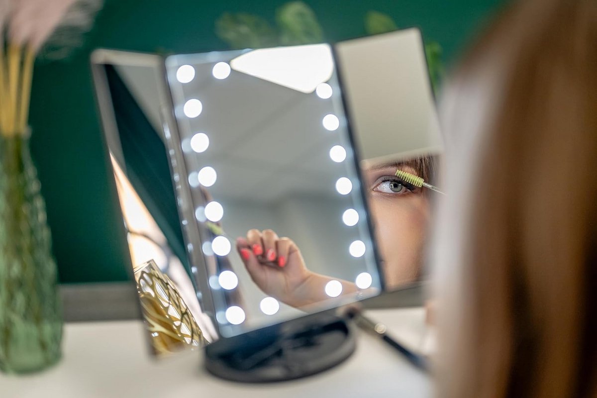 Vergroot Make-up Spiegel met LED Verlichting en 3x Zoom - Zwart