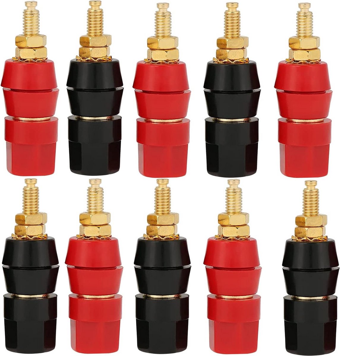 10 Delige Set Luidspreker Aansluitingen - Banaanstekker Socket voor Audiokabels
