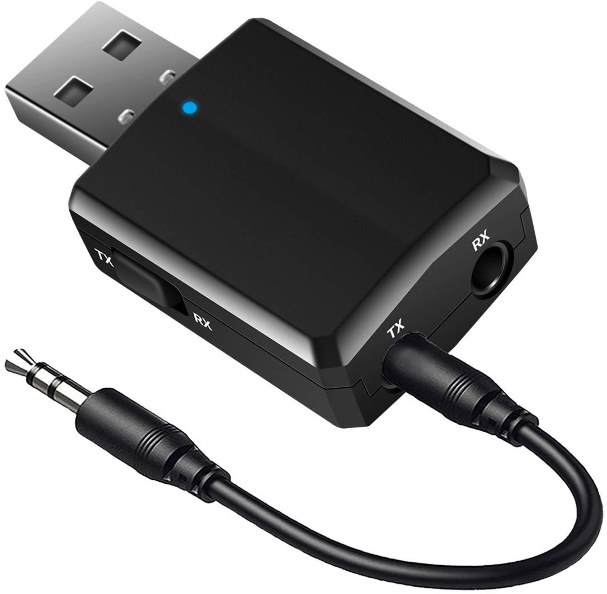 Ynkkvre - Bluetooth 5.0 Audio Adapter – 3-in-1 Zender & Ontvanger – USB Bluetooth Dongle met TX/RX – Geschikt voor TV, PC, Auto, Speakers & Koptelefoons – Plug & Play
