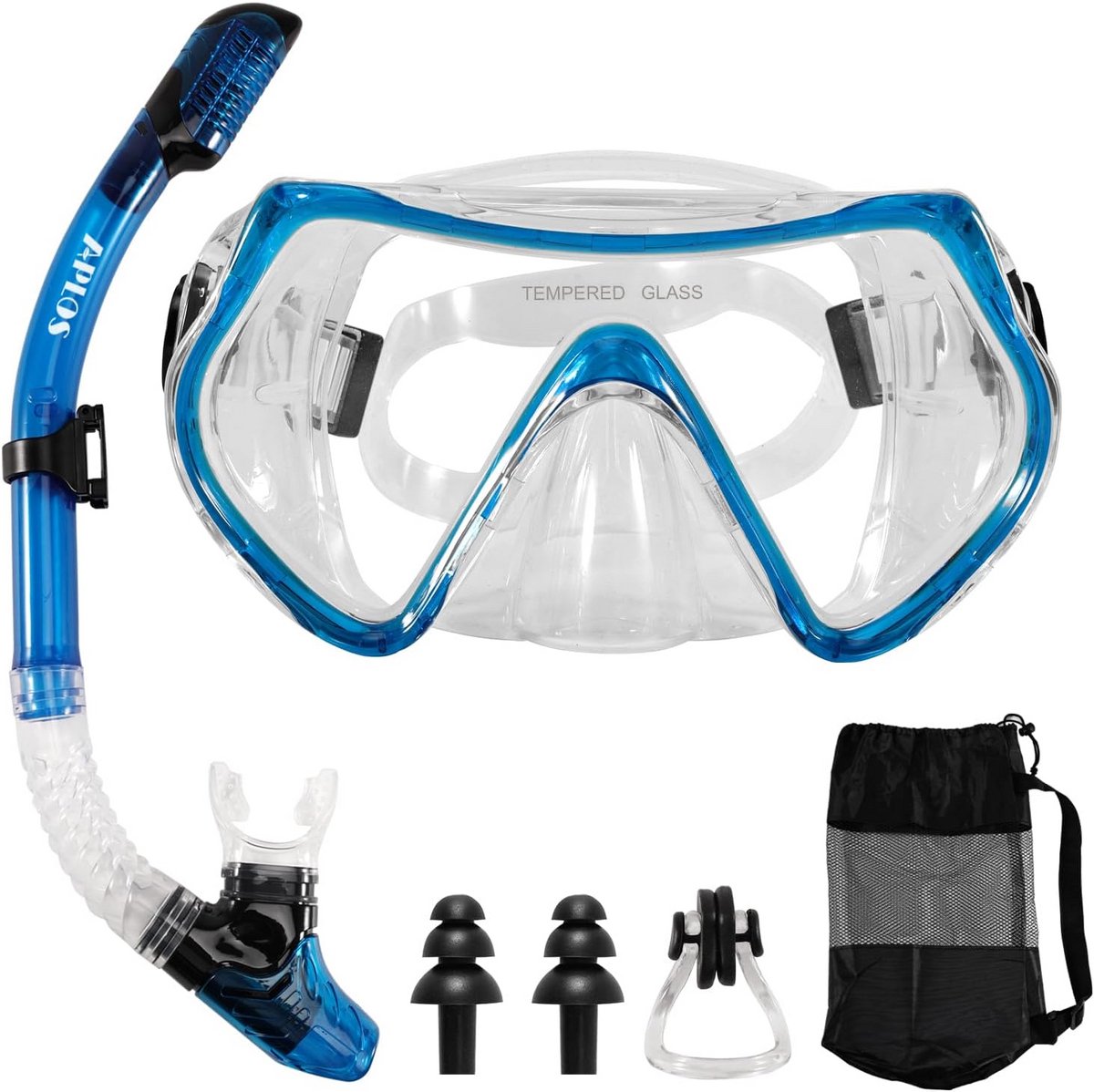 Snorkelset Volwassenen met Duikmasker en Droge Snorkel - Anti-Lek en Anti-Condens