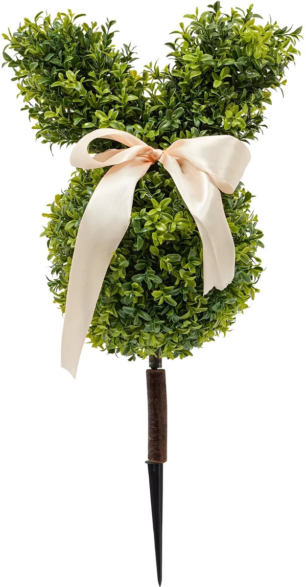 Kunstplant konijnvorm - Voor Binnen en Buiten / Decoratie - Konijnvormige Buchsbaum Kunstplant - Plastic / Groen - 70cm