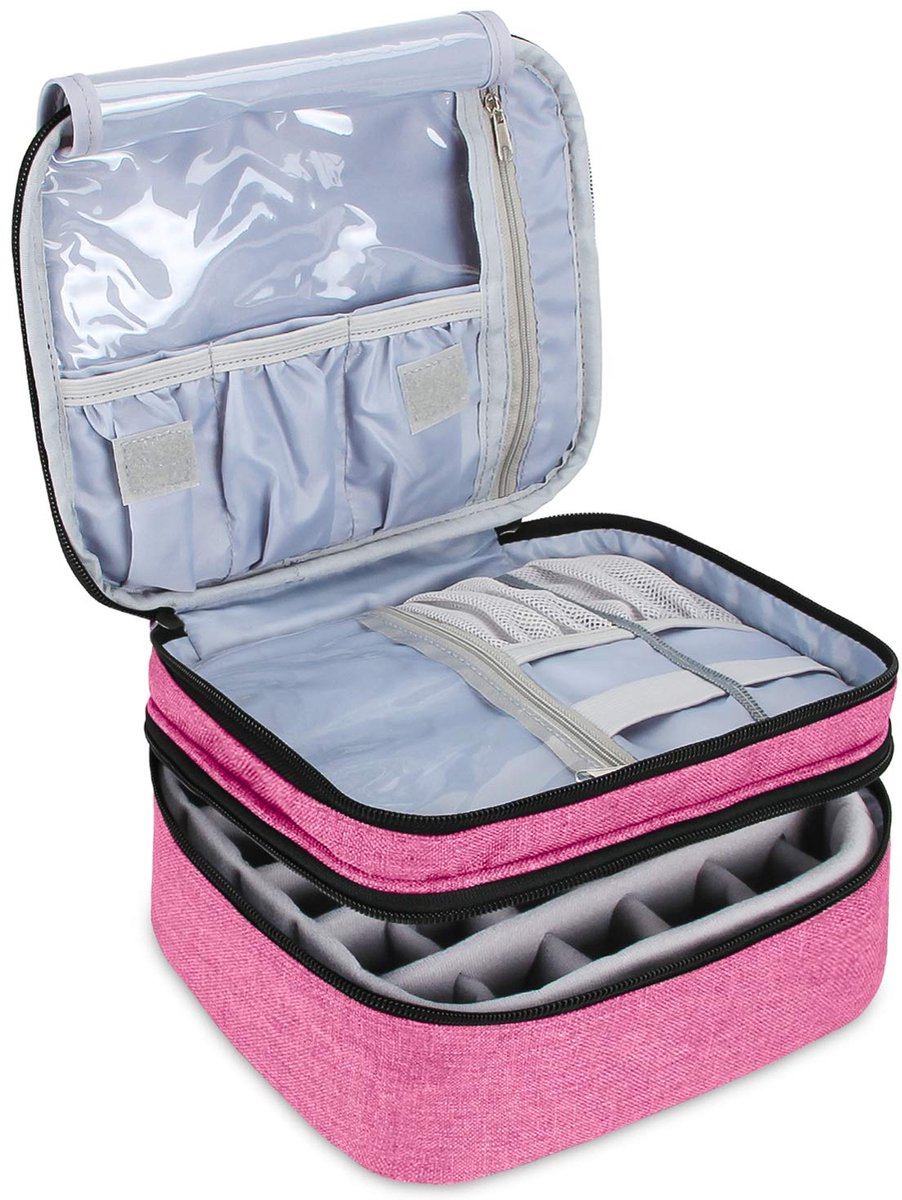 IMPERATORIS® Nagellak Organizer – Opbergkoffer met Vakverdeling – Nagellakpotjes – Multifunctionele Opbergkoffer – Ook Geschikt als Naaigarenopbergkoffer
