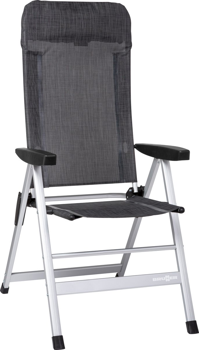 Brunner Klapstoel Skye - Zwart - Verstelbare rugleuning (6 posities) - Aluminium Frame - Lichtgewicht 4,5 kg - 120 kg Draagkracht