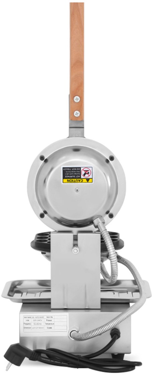 HCB® - Professioneel rond horeca Wafelijzer - bubbel patroon - 230V - Wafelmaker van RVS / INOX - 42x22.5x29 cm (DxBxH) - 20 kg - 8680 — afbeelding 2