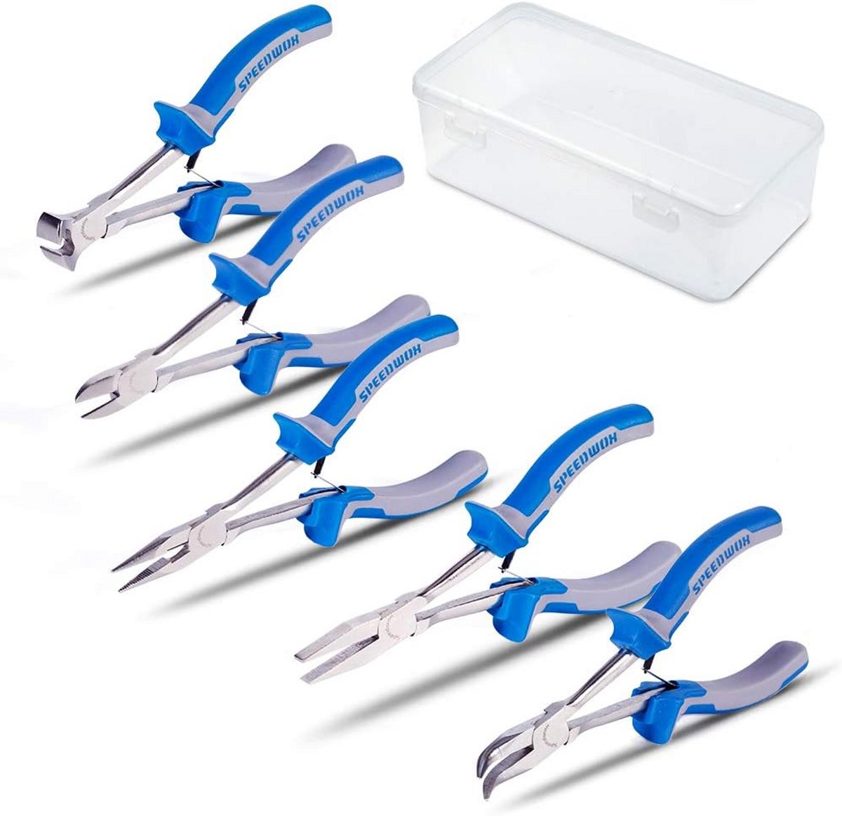 Mini Tangenset 5-Delig met Opbergcase - Draadknippers, Lange & Gebogen Bekken