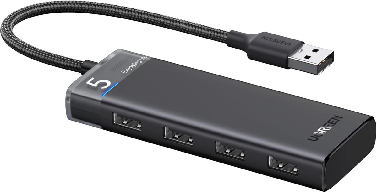 4-poorts USB 3.0 Hub voor Laptop en PC - 5 Gbps Snelheid