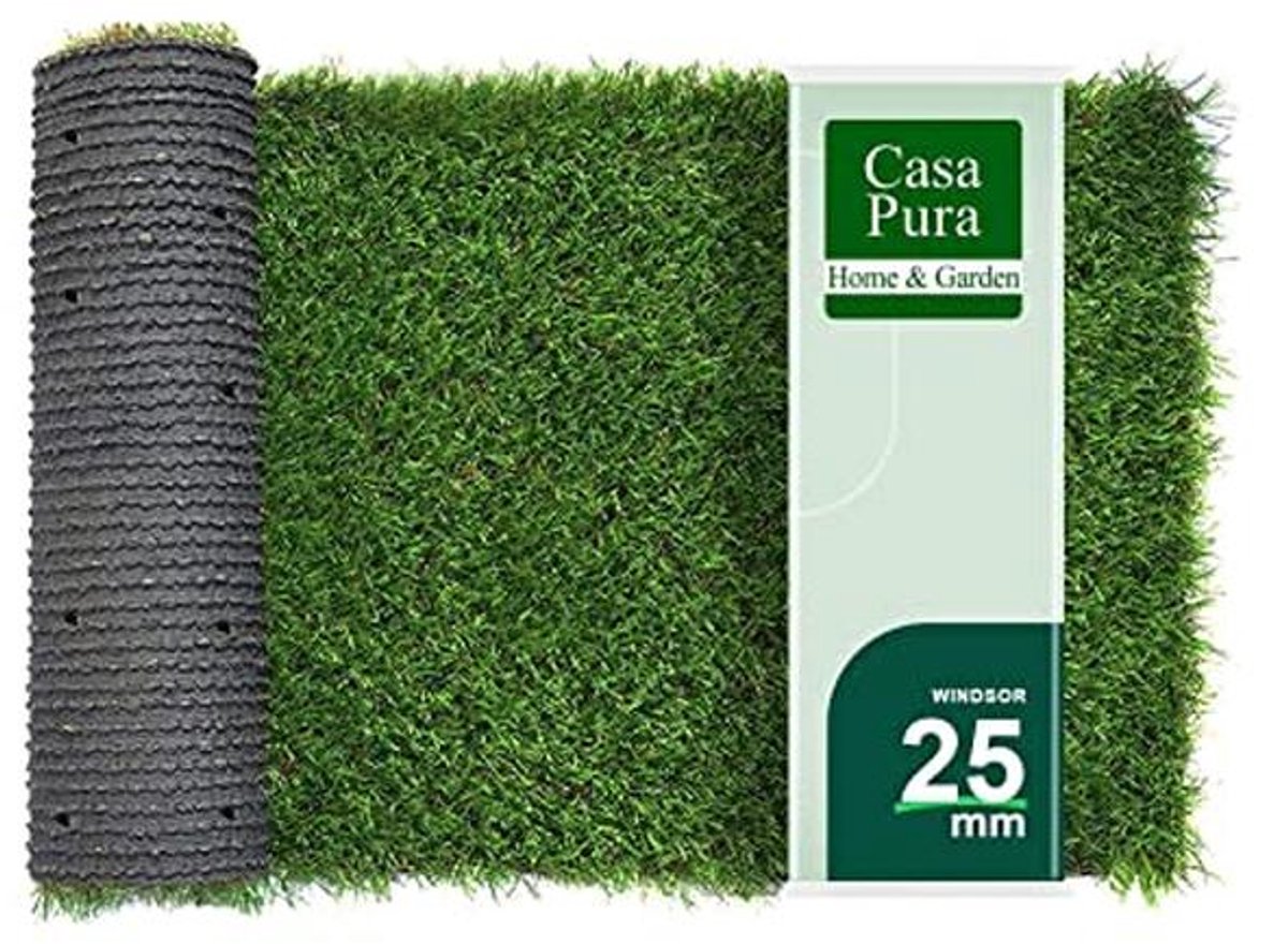 Kunstgras Grastapijt 25mm - Luxe Kunstgazon voor Tuin, Balkon & Terras - 100 x 200 cm
