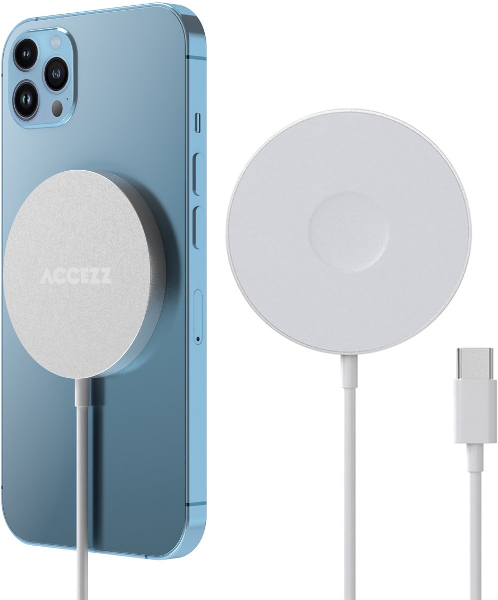 Accezz Draadloze Oplader - Geschikt voor MagSafe - Snellader 15W - USB C Kabel
