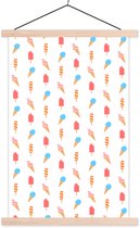 Porte-affiche avec affiche - Affiche scolaire - Glace - Pastel - Motif - 40x60 cm - Lattes vierges