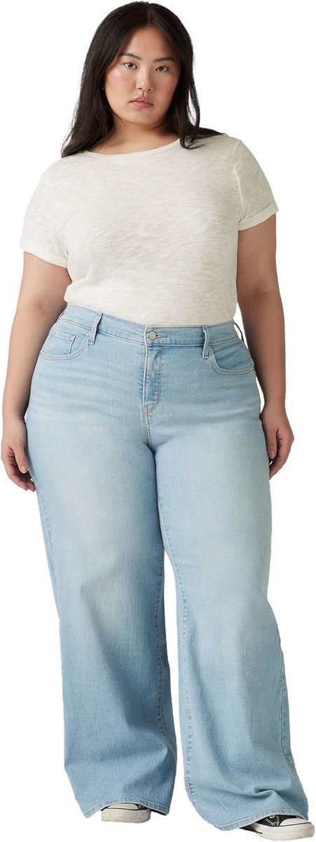 Dames Jeans met Wijde Pijp en Shaping Effect