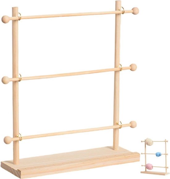 Wudaizhi Houten Lint Organizer Lint Spool Houder Organizer Rack Plank Naaien Lint Rack Lint Houder Craft Lint Spool Houder