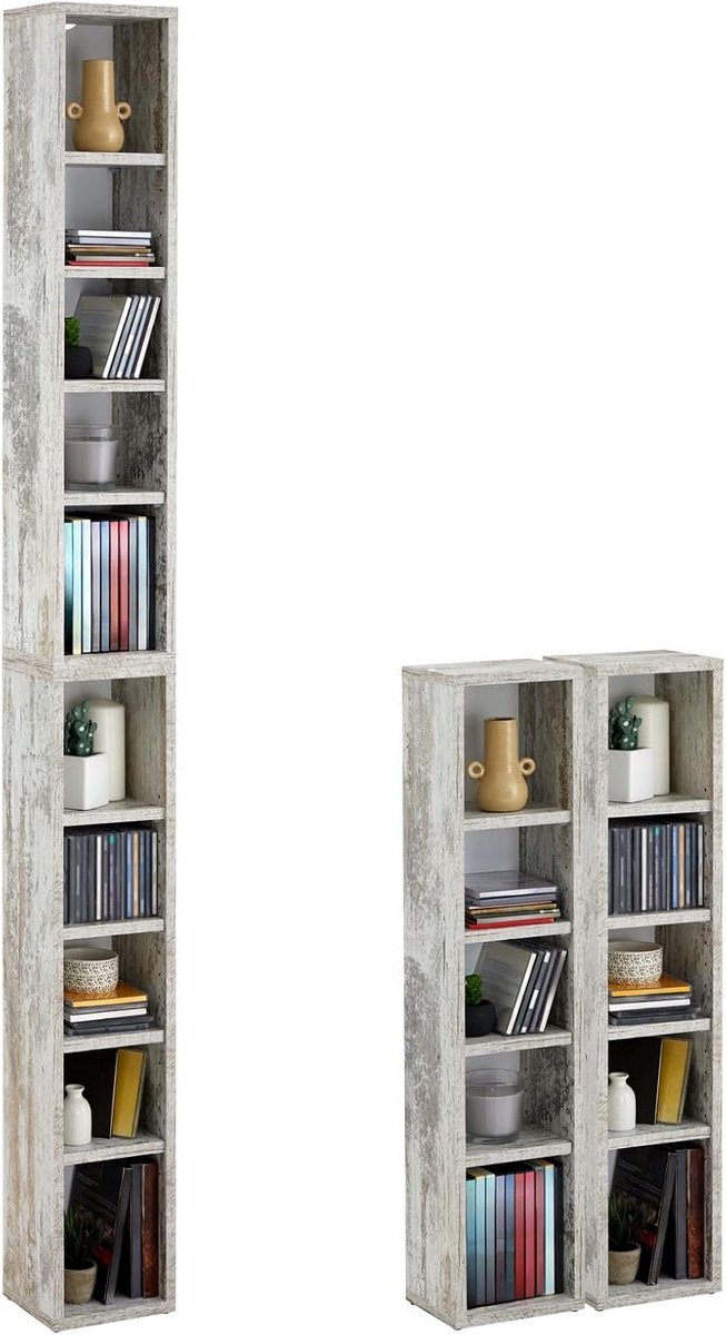 CD DVD Blu-ray Opslag Rek in Shabby Chic Vintage Look voor 160 CD's