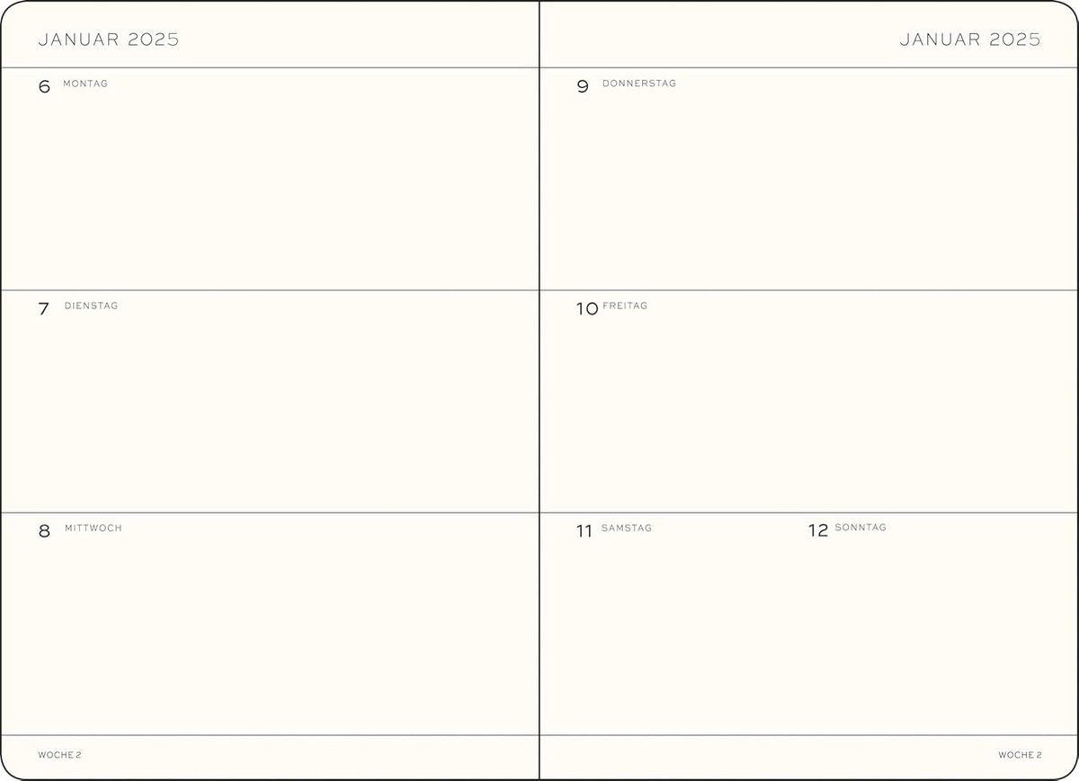 Weekkalender A5 2025 - 18 Maanden Planner met Hardcover