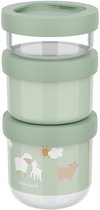 Mepal Mio Snackbox stack 3 pièces Little Dutch - 550 ml - Empilez autant que vous avez besoin - Compatible micro-ondes et lave-vaisselle - Little Farm