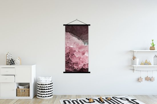 Porte-affiche avec affiche - Affiche scolaire - Natuursteen - Rose - Cristal - 90x180 cm - Lattes noires
