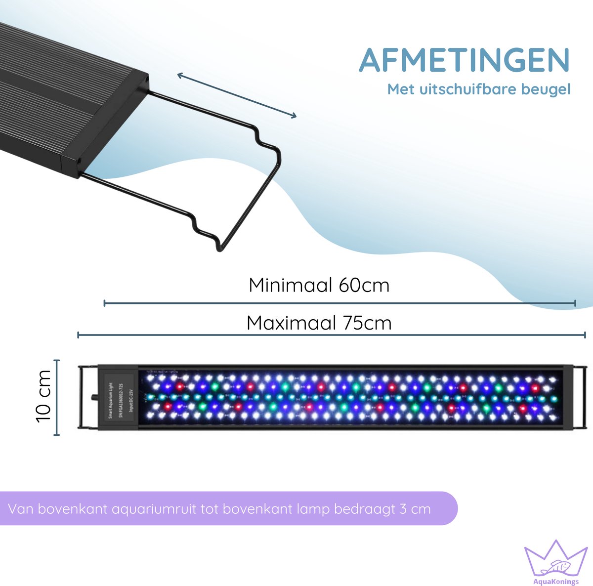 LED Aquariumlamp 60-75cm - Dimbaar, Timer & RGB thumbnail 6