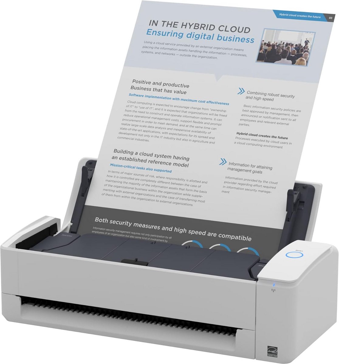Compacte Document Scanner met Draadloze Connectiviteit en Hoge Scansnelheid