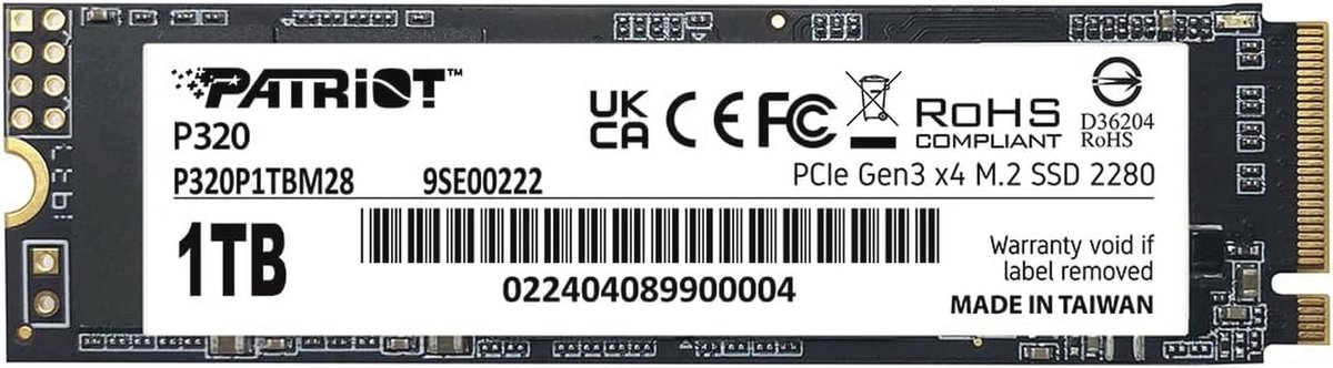 1TB NVMe PCIe Gen 3x4 M.2 SSD - Solid State Drive