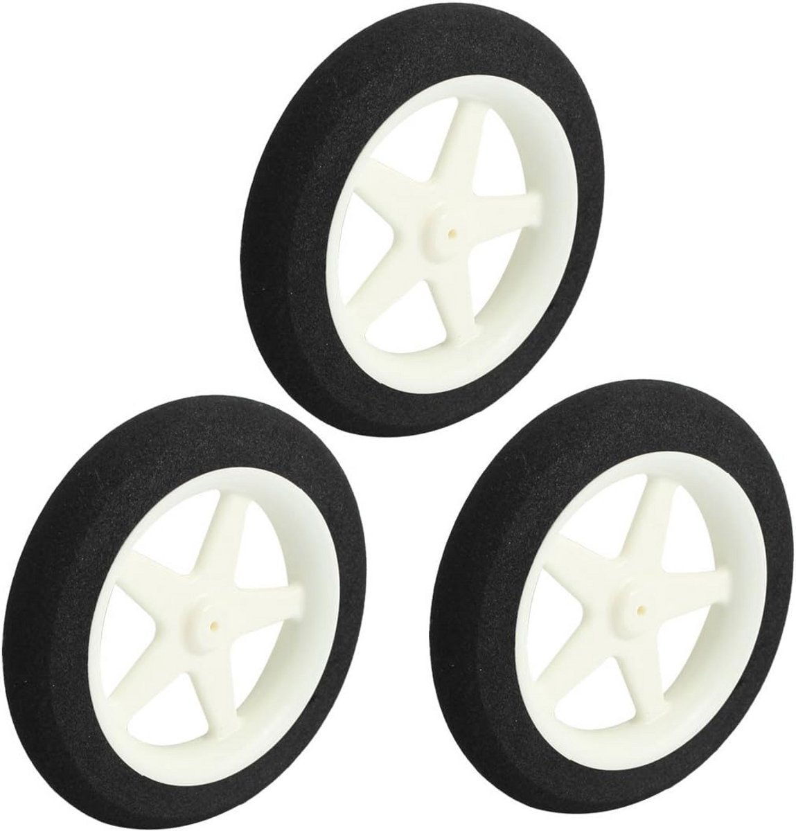 3 stuks RC vliegtuig zweefvliegtuig sponswiel 76 x 12,7 mm voor superlichte modellen