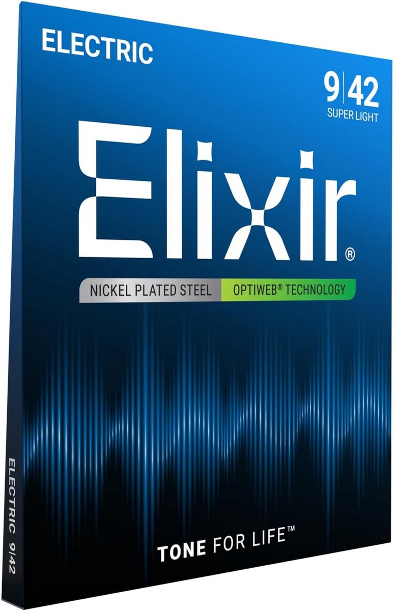 Superlichte elektrische gitaar snaren met OPTIWEB Coating (.009-.042)