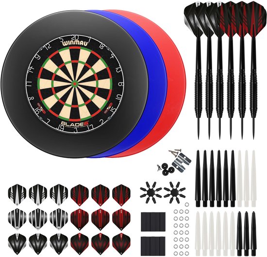Winmau Blade 6 + Surround + KOTO Accessoireset Steeltip Zwart - 90-delig - Dartset