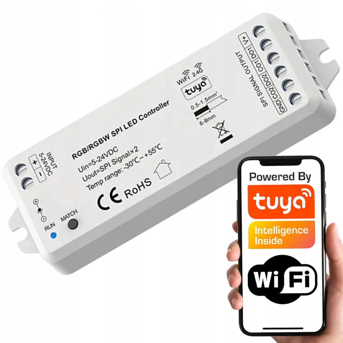 SPI RGBIC LED COB-controller SD-serie WiFi+RF TUYA