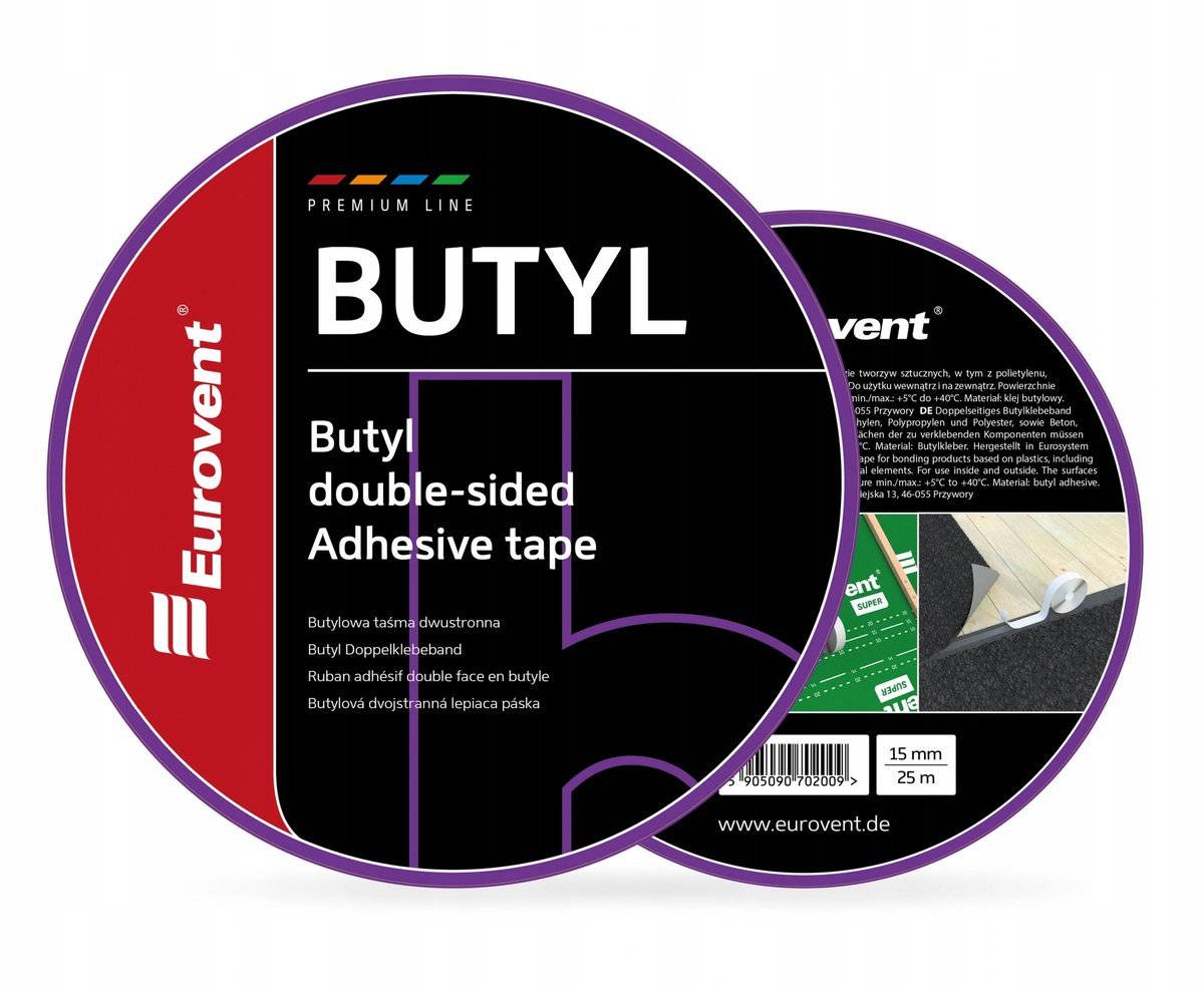 Dubbelzijdige Butyl Tape voor Folies & Membranen - 25m