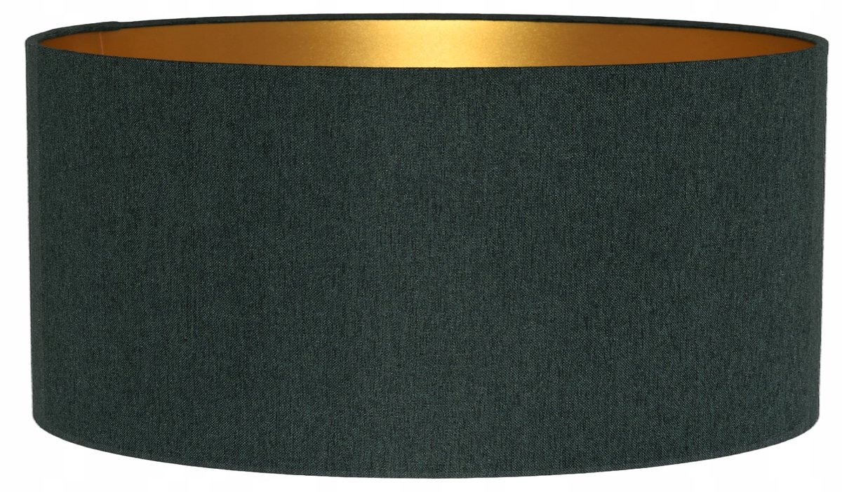 Cilindrische Lampenkap 50/25 cm E27 Groen Dennen met Gouden Binnenkant