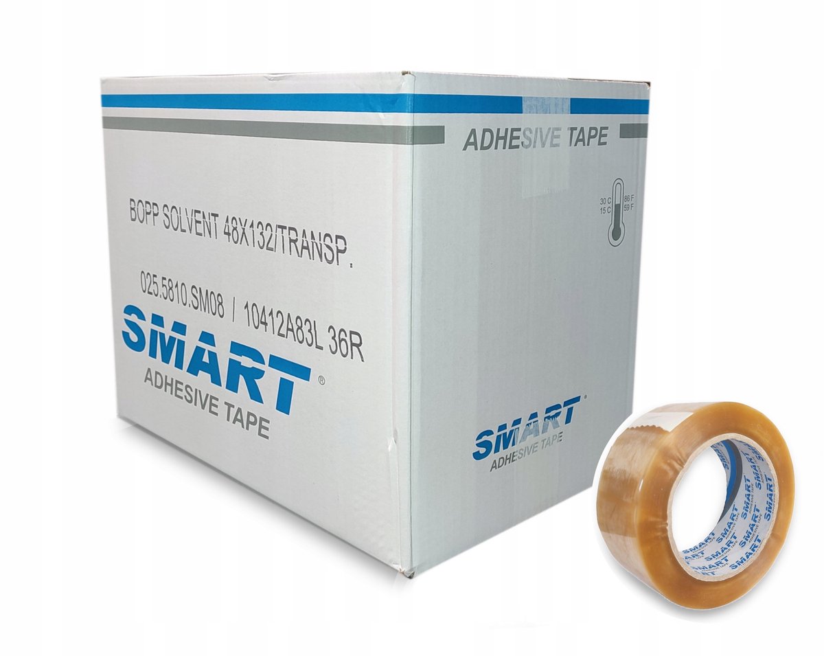 Smart Pakkingstape Transparant Oplosmiddel 48mm x 132m XXL - Sterke Lijm