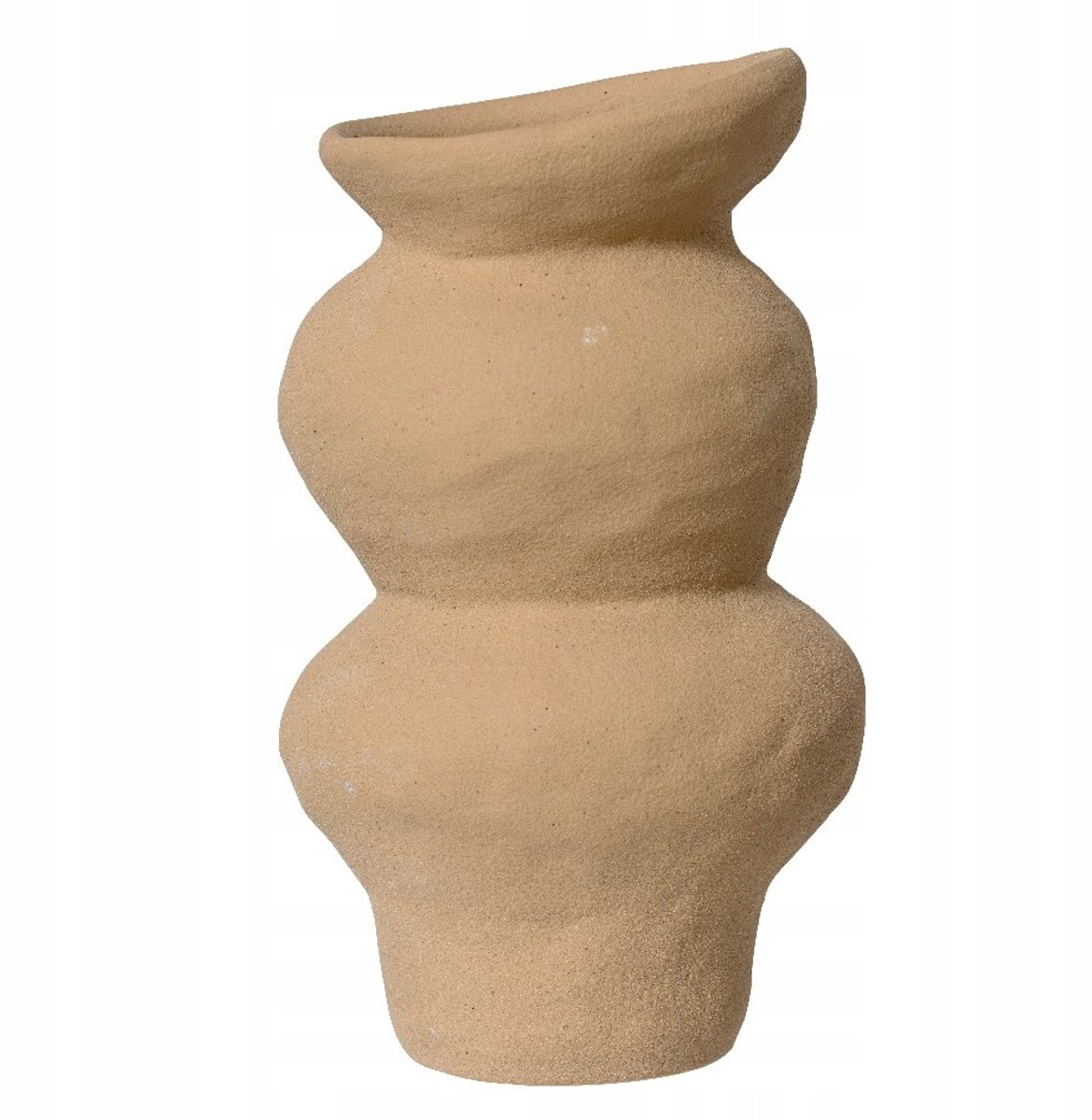 Matbeige keramische vaas - 19 cm hoog