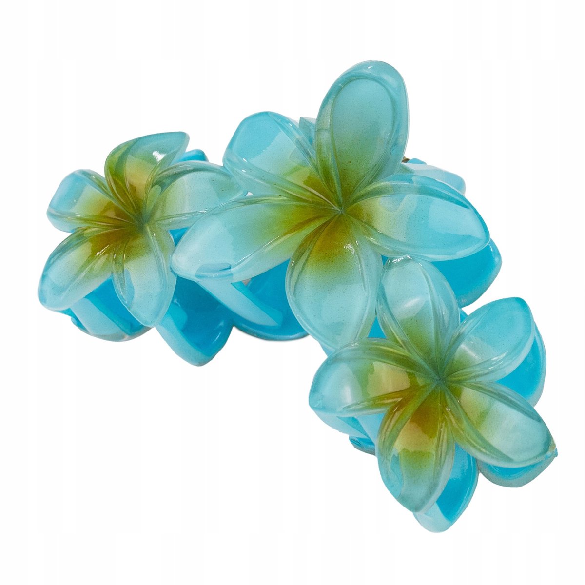Grote Hawaiianse Plumeria Bloem Haarclip - Blauw