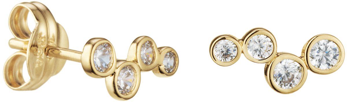 Glow 206.1625.00 Dames Oorbellen - Oorknopjes - Sieraad - 14 Karaat Goud - 8 mm lang