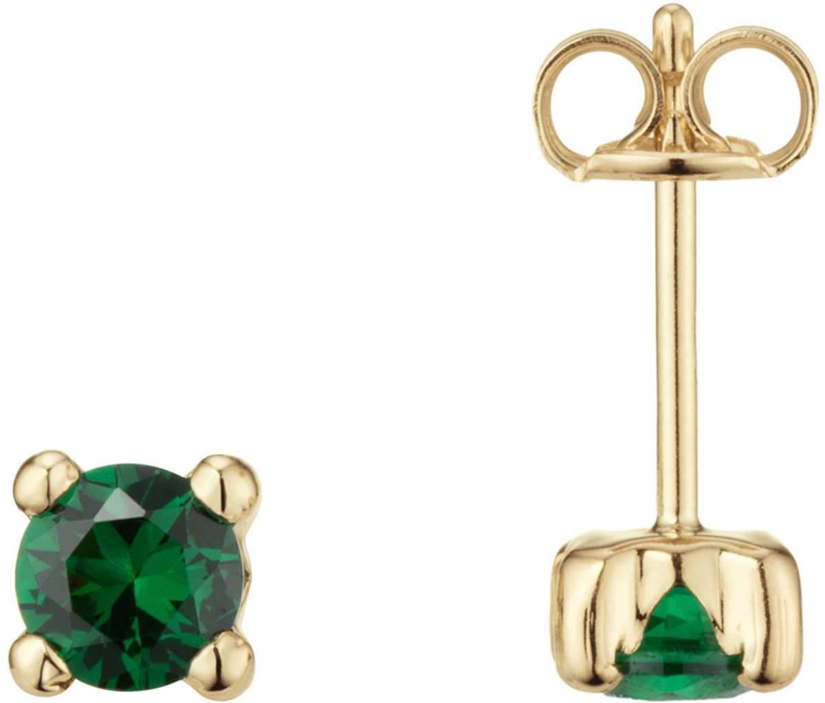 Glow 206.1646.00 Dames Oorbellen - Oorknopjes - Sieraad - 14 Karaat Goud - 4 mm lang